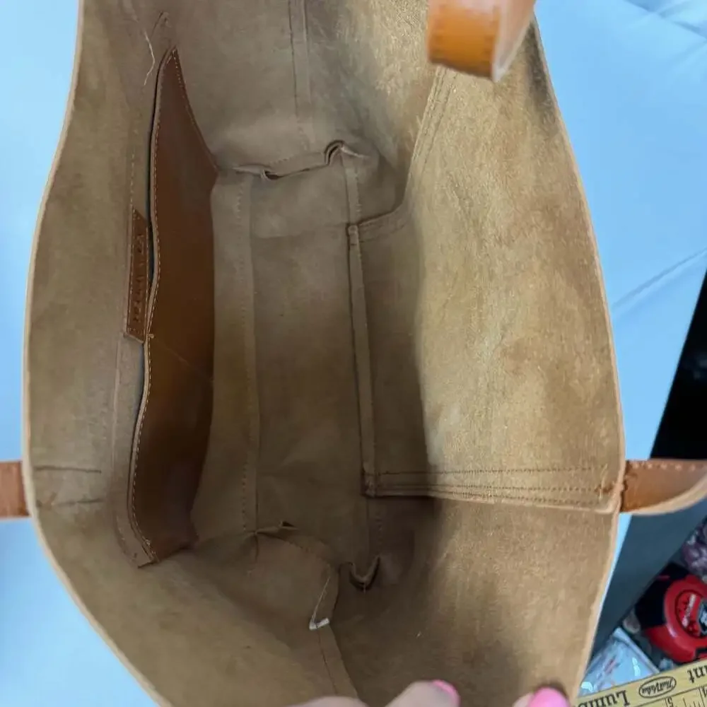 Henny + Lev Danielle Tote Bag in Cognac Vegan Leather - Picture 5 of 8